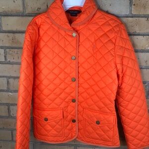 Ralph Lauren quilted orange jacket Girls L (12-14)
